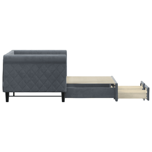 Sofá-cama, Sofá conversível c gavetão e gavetas 80x200 cm veludo cinzento-escuro Sofá-cama, Sofá conversível c gavetão e gavetas 80x200 cm veludo cinzento-escuro
