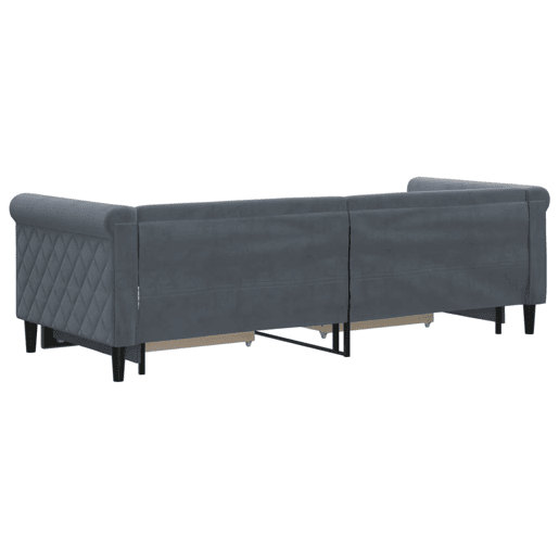 Sofá-cama, Sofá conversível c gavetão e gavetas 80x200 cm veludo cinzento-escuro Sofá-cama, Sofá conversível c gavetão e gavetas 80x200 cm veludo cinzento-escuro