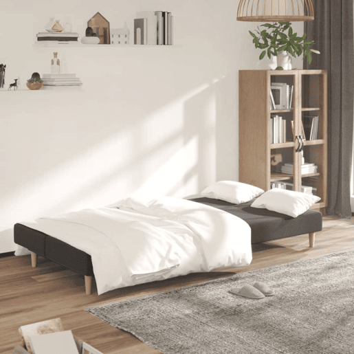 Sofá-cama, Sofá conversível de 2 lugares tecido cinzento-escuro