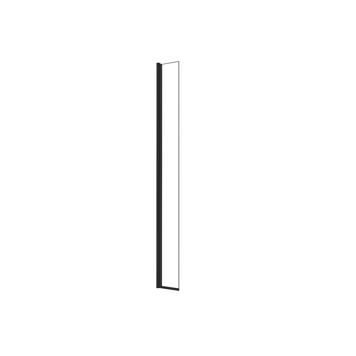 Panel de ducha lateral giratorio vidrio 8mm antical con perfil negro mate 30x200cm