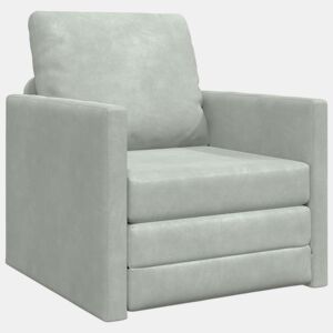 Sofá-cama, Sofá conversível Cinzento-claro 74 x 77 x 81 cm Veludo