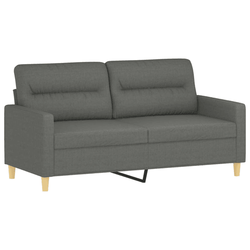 Sofá 2 lugares, Sofá fixo +almofadas decorativas 140cm tecido cinza-escuro Sofá 2 lugares, Sofá fixo +almofadas decorativas 140cm tecido cinza-escuro