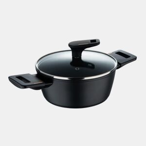 Caçarola baixa Bergner Copper Ø20cm 2,2L com tampa em alumínio forjado, preta