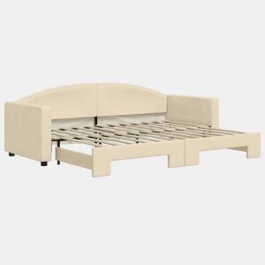 Sofá-cama, Sofá conversível com gavetão 80x200 cm tecido cor creme