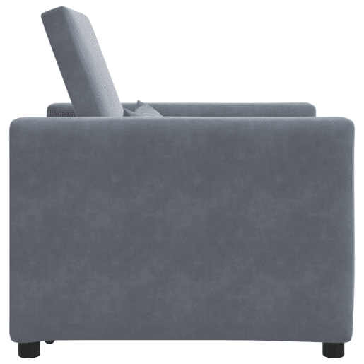 Sofá cama, Sofá conversível single Cinzento escuro 90 x 165 x 87 cm Veludo