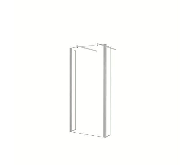 Mampara de ducha fija vidrio antical 8mm con dos laterales giratorios de 40cm y dos barras ajustables 70-120cm tamaño(139.5-223.7)x200cm