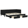 Sofá-cama, Sofá conversível com gavetão e gavetas 90x190 cm veludo preto