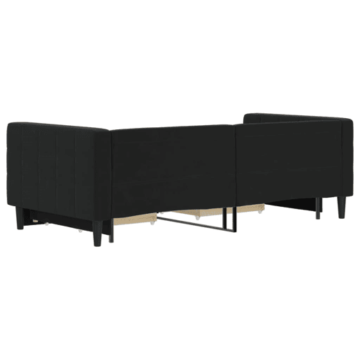 Sofá-cama, Sofá conversível com gavetão e gavetas 90x190 cm veludo preto