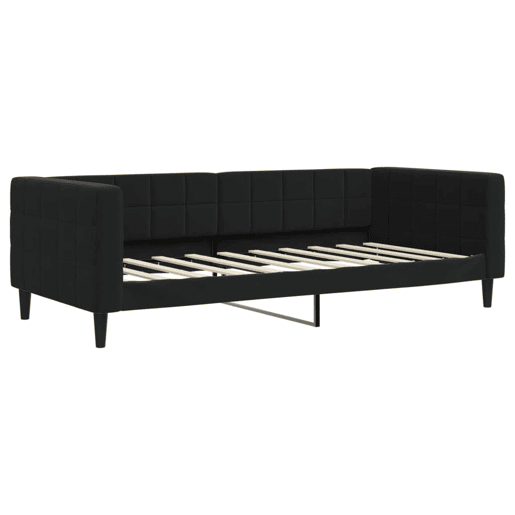 Sofá-cama, Sofá conversível com gavetão e gavetas 90x190 cm veludo preto