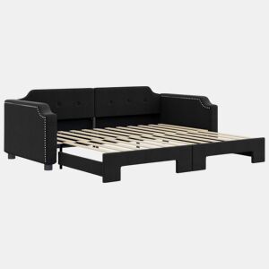 Sofá-cama, Sofá conversível com gavetão 80x200 cm tecido preto