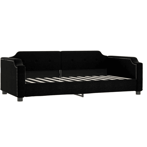 Sofá-cama, Sofá conversível com gavetão 80x200 cm tecido preto Sofá-cama, Sofá conversível com gavetão 80x200 cm tecido preto