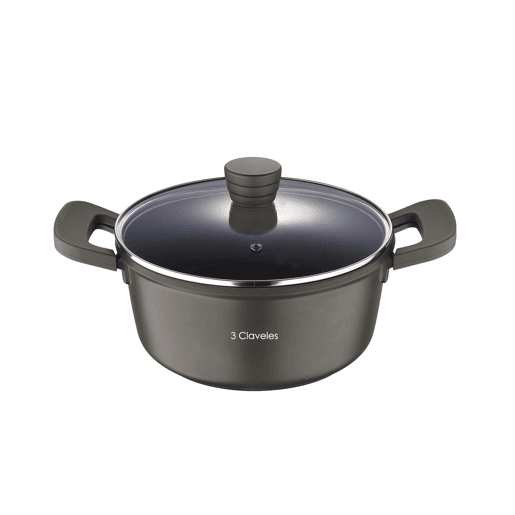 Caçarola com tampa Ø28cm e 6,7L em alumínio fundido antiaderente 3Claveles