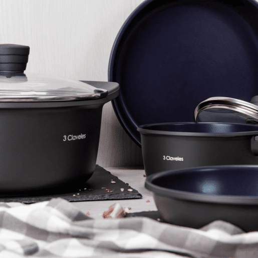 Caçarola com tampa Ø28cm e 6,7L em alumínio fundido antiaderente 3Claveles