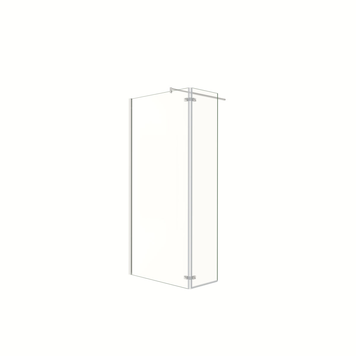 Mampara de ducha fija 2 hojas con bisagra panel fijo+giratorio vidrio antical 8mm con barra 70-120cm perfil cromado ([88-90]+40)x200cm
