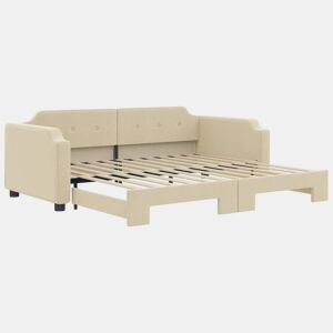 Sofá-cama, Sofá conversível com gavetão 80x200 cm tecido cor creme