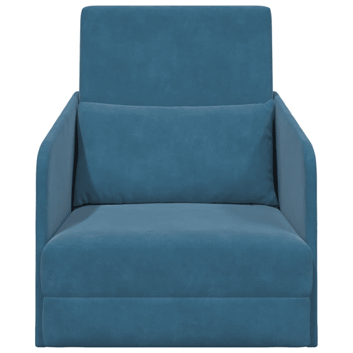 Sofá-cama, Sofá conversível Azul 65 x 80 x 83 cm Veludo