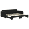 Sofá-cama, Sofá conversível com gavetão 90x190 cm veludo preto