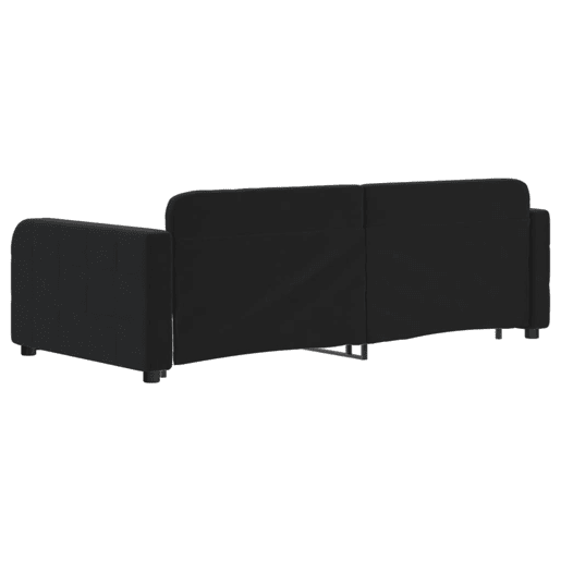 Sofá-cama, Sofá conversível com gavetão 90x190 cm veludo preto Sofá-cama, Sofá conversível com gavetão 90x190 cm veludo preto