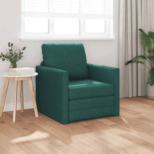 Sofá-cama, Sofá conversível Verde Escuro 74 x 77 x 81 cm Veludo