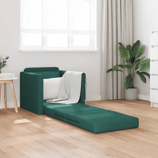 Sofá-cama, Sofá conversível Verde Escuro 74 x 77 x 81 cm Veludo