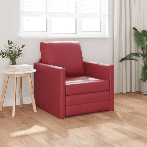 Sofá-cama, Sofá conversível Vinho Vermelho 74 x 77 x 81 cm Veludo