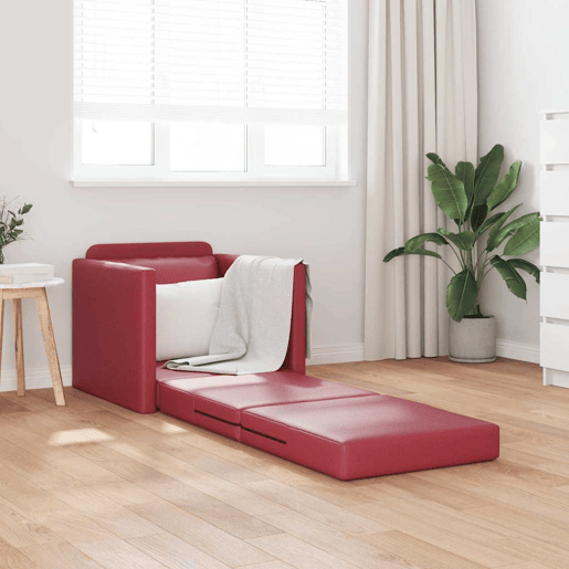 Sofá-cama, Sofá conversível Vinho Vermelho 74 x 77 x 81 cm Veludo
