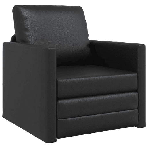 Sofá-cama, Sofá conversível Preto 74 x 77 x 81 cm Veludo