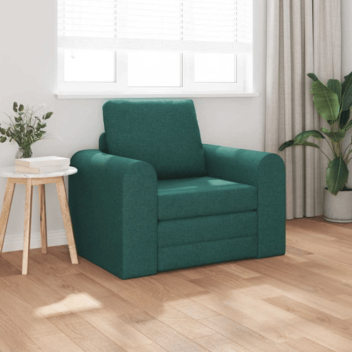 Sofá-cama, Sofá conversível Verde Escuro 98 x 71 x 83 cm Veludo