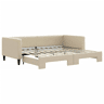 Sofá-cama, Sofá conversível com gavetão 90x200 cm tecido cor creme