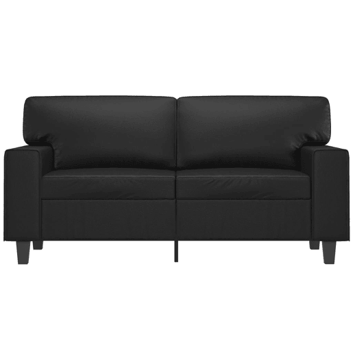 Sofá de 2 lugares - Sofá fixo 120 cm couro artificial preto Sofá de 2 lugares - Sofá fixo 120 cm couro artificial preto