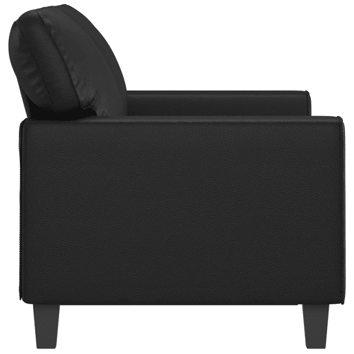 Sofá de 2 lugares - Sofá fixo 120 cm couro artificial preto Sofá de 2 lugares - Sofá fixo 120 cm couro artificial preto