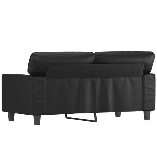 Sofá de 2 lugares - Sofá fixo 120 cm couro artificial preto Sofá de 2 lugares - Sofá fixo 120 cm couro artificial preto