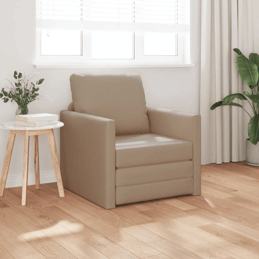 Sofá-cama, Sofá conversível Cappuccino 74 x 77 x 81 cm Veludo