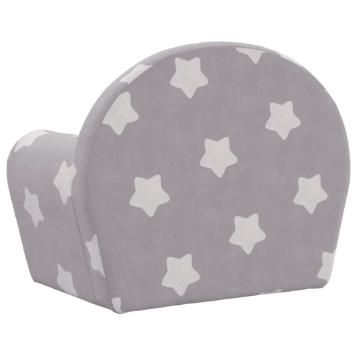 Sofá-cama infantil c estrelas pelúcia macia cinzento-claro
