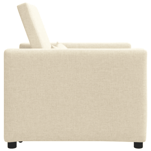 Sofá cama, Sofá conversível single com rodas Creme 90 x 165 x 87 cm tecido