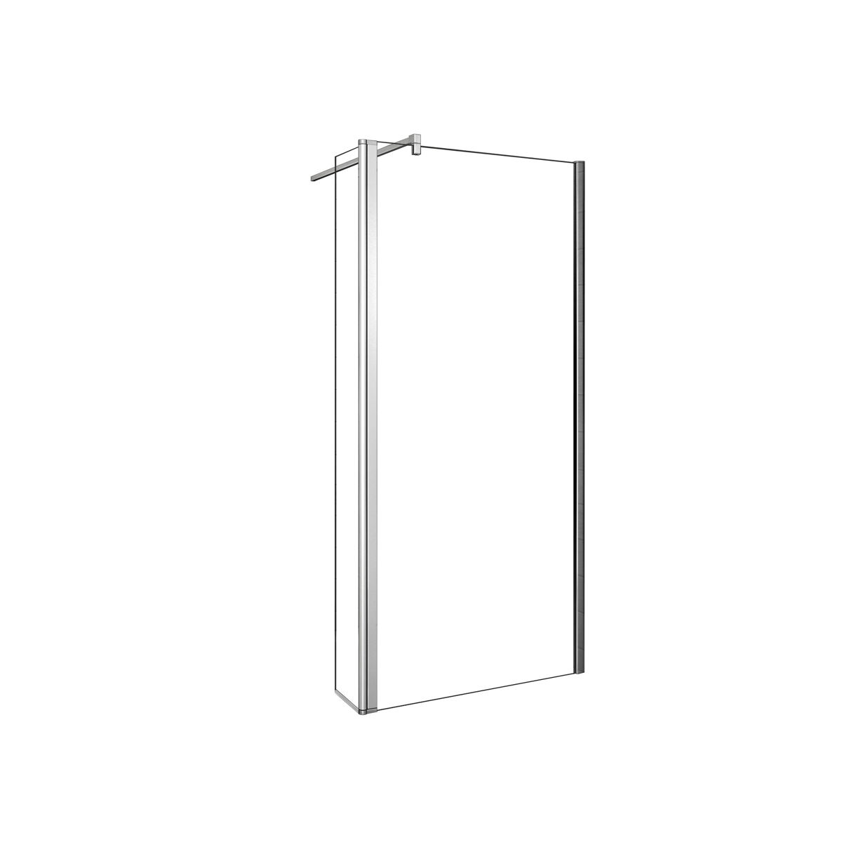 Mampara de ducha fija 2 hojas un panel fijo + un lateral giratorio vidrio 8mm antical con barra 90cm tamaño[(63.9-65.9)+30]x200cm
