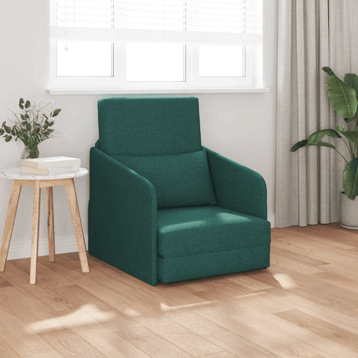 Sofá-cama, Sofá conversível Verde Escuro 65 x 80 x 83 cm Veludo