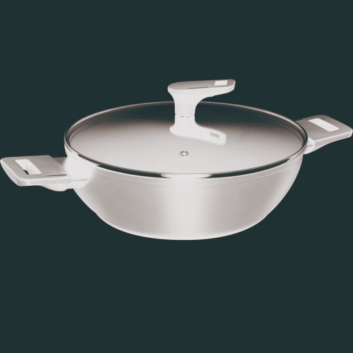 Caçarola baixa Bergner Copper Ø28cm 4,2L com tampa em alumínio forjado, preta