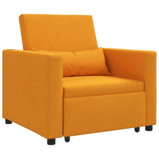 Sofá cama, Sofá conversível single Amarelo-escuro 90 x 165 x 87 cm tecido