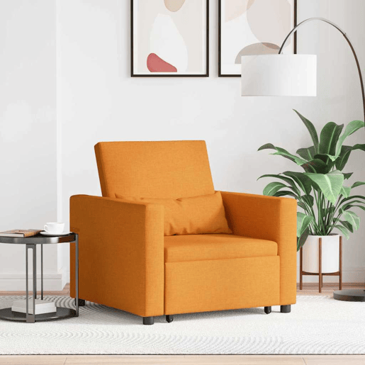 Sofá cama, Sofá conversível single Amarelo-escuro 90 x 165 x 87 cm tecido