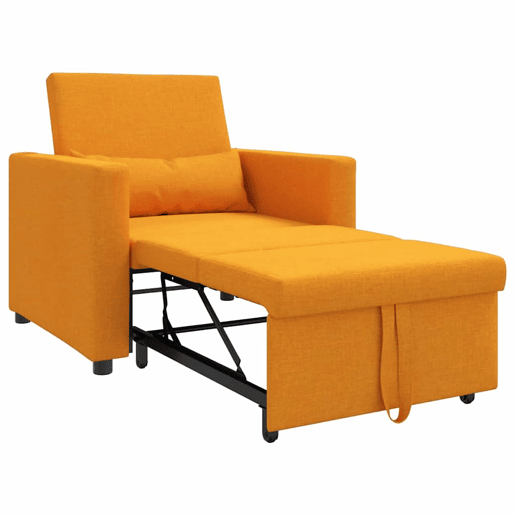 Sofá cama, Sofá conversível single Amarelo-escuro 90 x 165 x 87 cm tecido