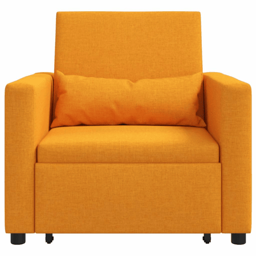 Sofá cama, Sofá conversível single Amarelo-escuro 90 x 165 x 87 cm tecido
