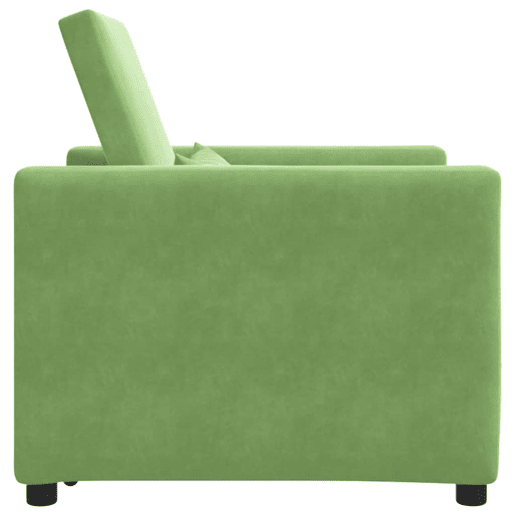 Sofá cama, Sofá conversível single com rodas Verde claro 90 x 165 x 87 cm Veludo