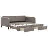 Sofá-cama, Sofá conversível c gavetãogavetas 100x200cm tecido cinza-acastanhado