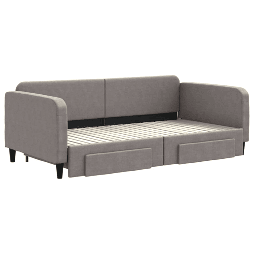 Sofá-cama, Sofá conversível c gavetãogavetas 100x200cm tecido cinza-acastanhado