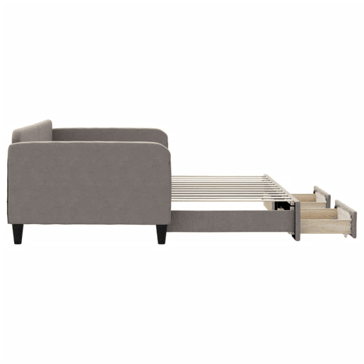 Sofá-cama, Sofá conversível c gavetãogavetas 100x200cm tecido cinza-acastanhado