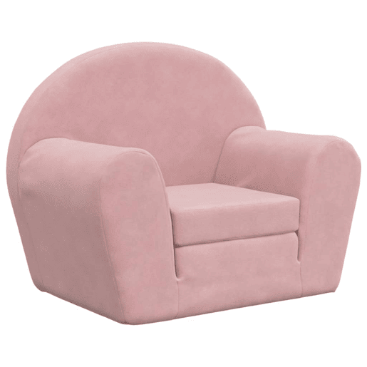 Sofá-cama infantil de pelúcia rosa Sofá-cama infantil de pelúcia rosa