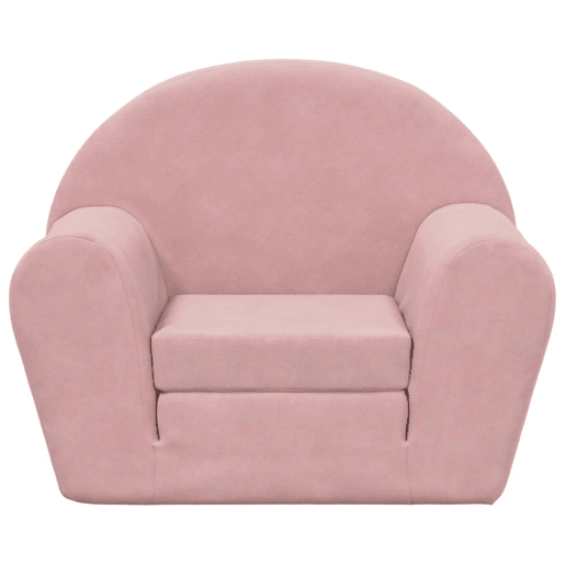 Sofá-cama infantil de pelúcia rosa Sofá-cama infantil de pelúcia rosa