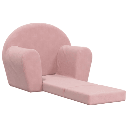 Sofá-cama infantil de pelúcia rosa Sofá-cama infantil de pelúcia rosa