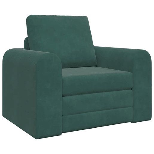 Sofá-cama, Sofá conversível Verde Escuro 98 x 71 x 83 cm Veludo
